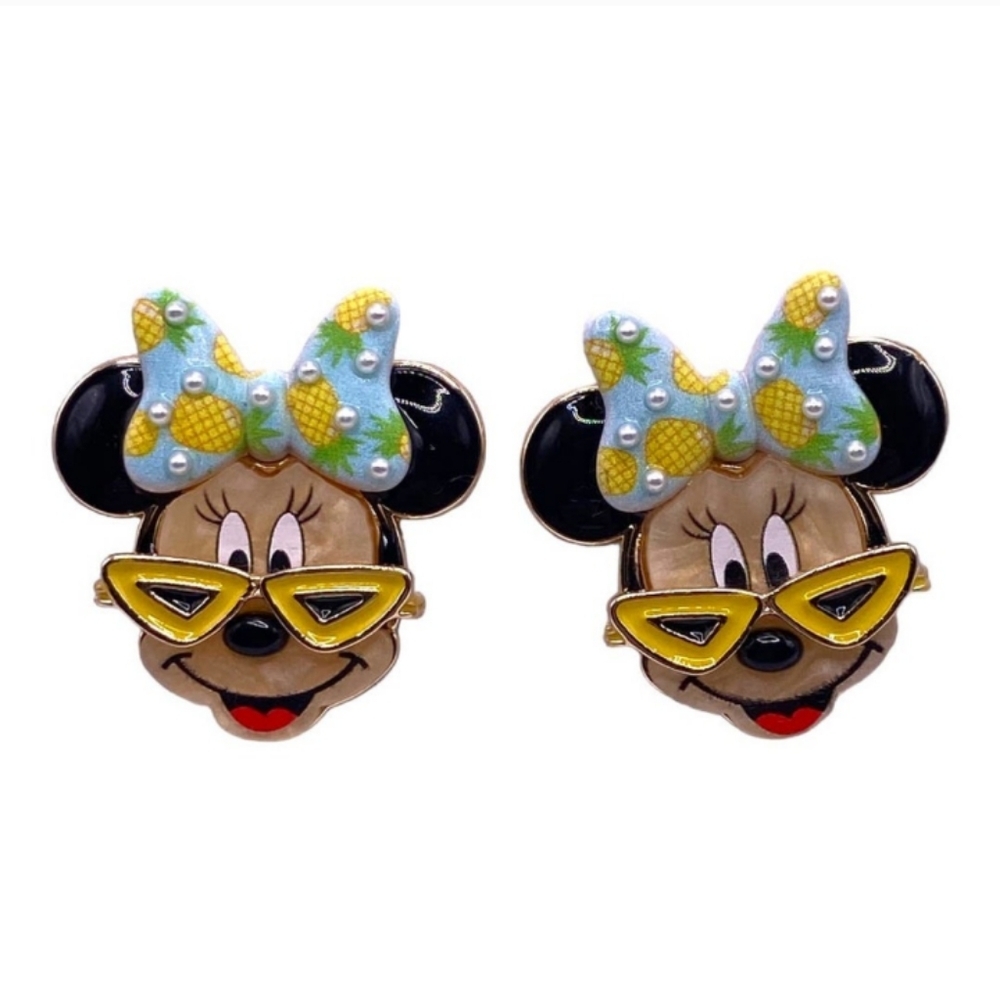 🆕 🍍 Disney x Baublebar Tropical Minnie Mouse Stud Earrings 🍍